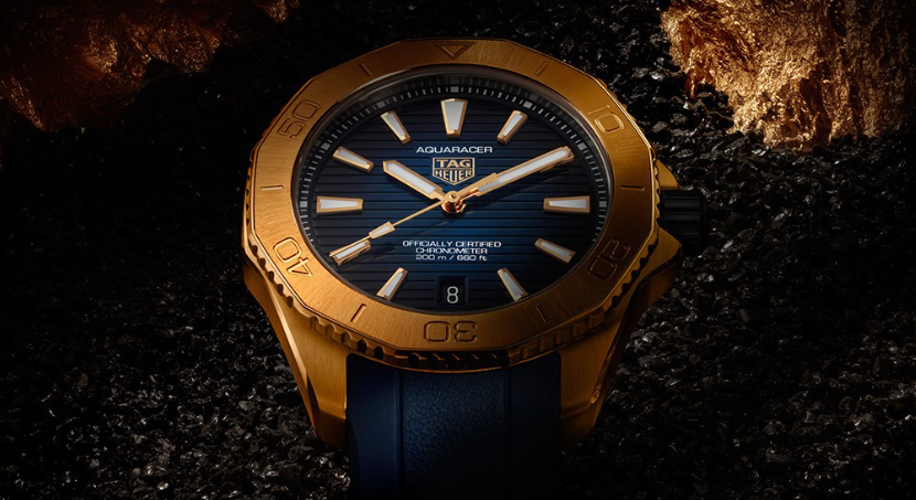 泰格豪雅最新發佈的全金款競潛繫列腕錶